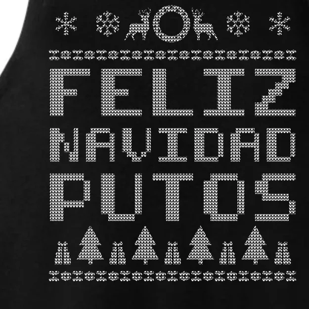 X-Mas Feliz Navidad Putos Ugly Christmas Ladies Tri-Blend Wicking Tank