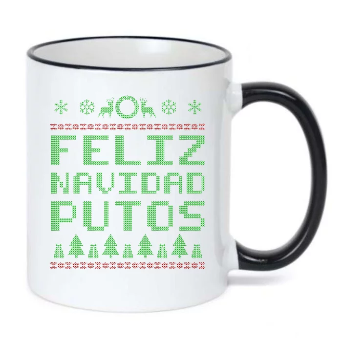 X-Mas Feliz Navidad Putos Ugly Christmas Black Color Changing Mug