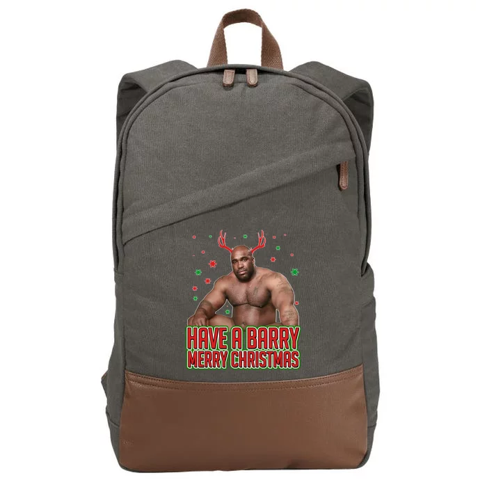 X-Mas Have A Barry Merry Christmas Cotton Canvas Backpack