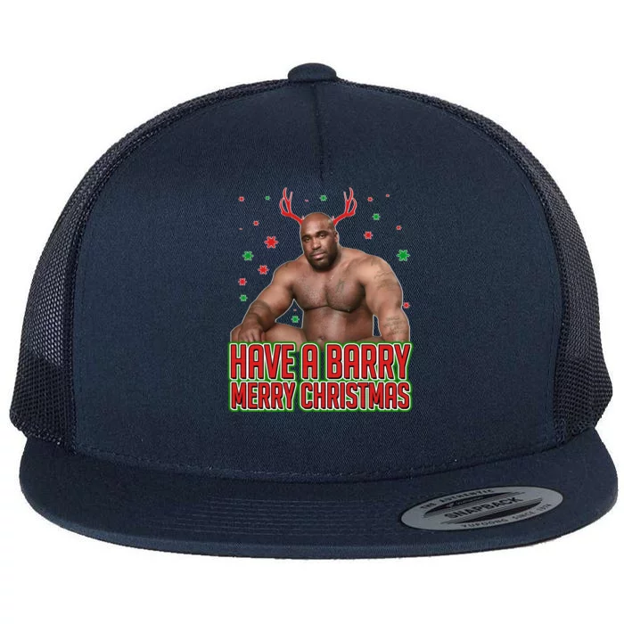 X-Mas Have A Barry Merry Christmas Flat Bill Trucker Hat