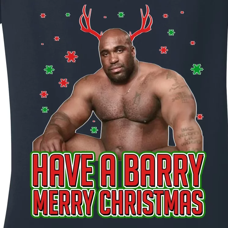 X-Mas Have A Barry Merry Christmas Women's V-Neck T-Shirt