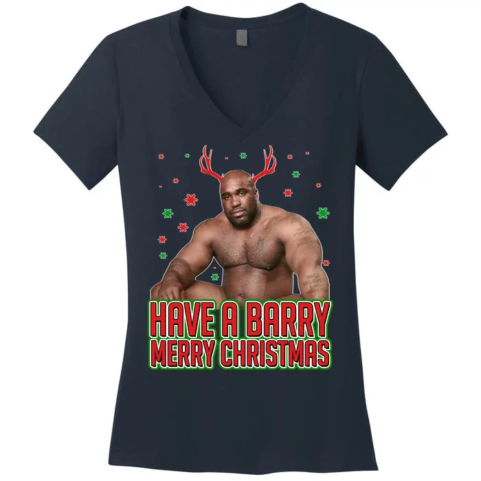 X-Mas Have A Barry Merry Christmas Women's V-Neck T-Shirt