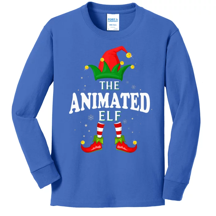 Xmas Animated Elf Family Matching Christmas Pajama Kids Long Sleeve Shirt