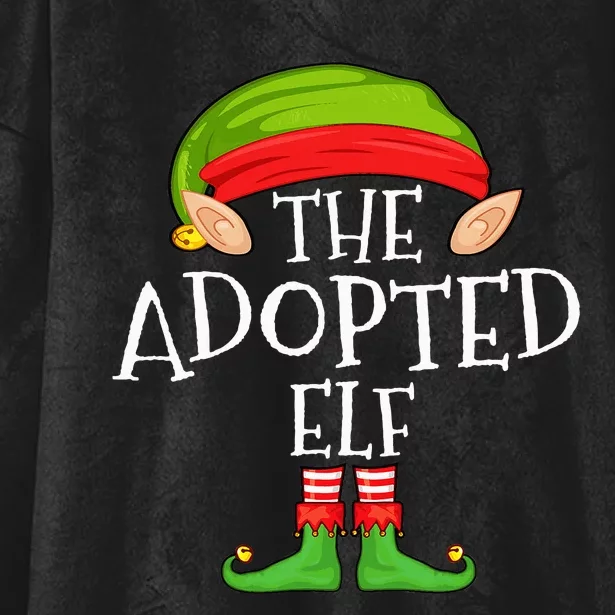 Xmas Adopted Elf Matching Christmas Family Elf Hooded Wearable Blanket