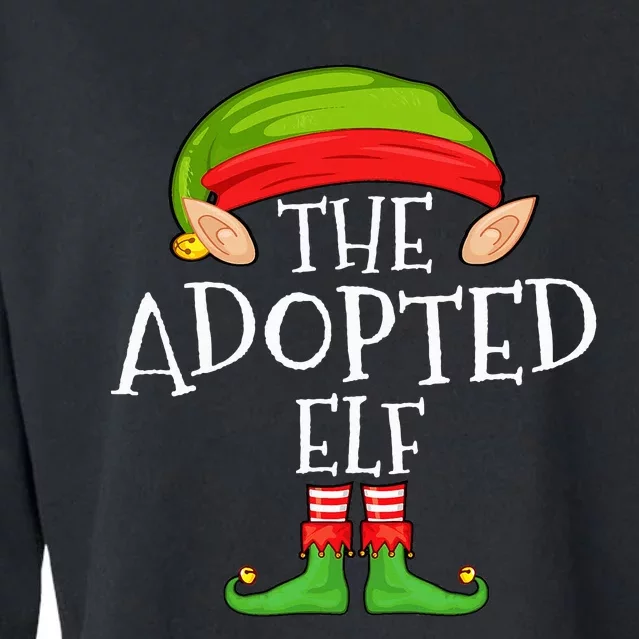 Xmas Adopted Elf Matching Christmas Family Elf Cropped Pullover Crew