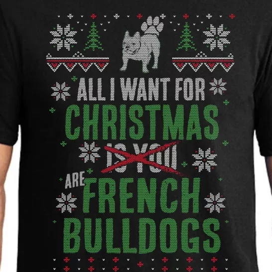 Xmas All I Want For Christmas Are French Bulldogs Cool Gift Pajama Set