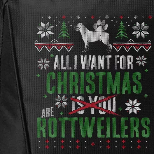 XMas All I Want For Christmas Are Rottweilers Gift City Backpack