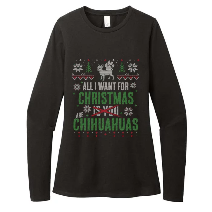 Xmas All I Want For Christmas Are Chihuahuas Gift Womens CVC Long Sleeve Shirt