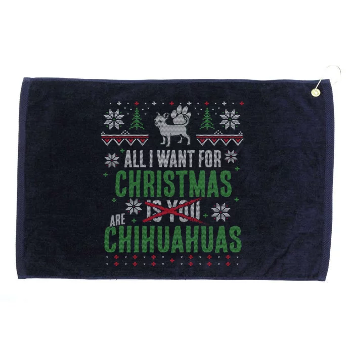 Xmas All I Want For Christmas Are Chihuahuas Gift Grommeted Golf Towel