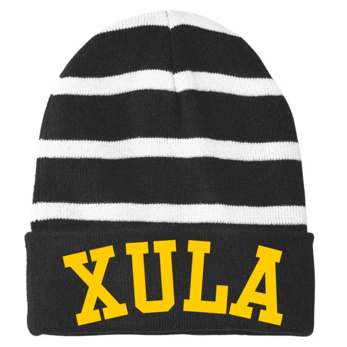 Xula Arch Vintage University Alumni Style Striped Beanie with Solid Band