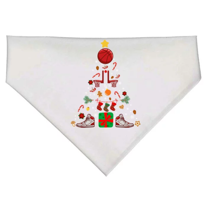 X38m Basketball Christmas Tree Merry Xmas Basketball Lover Cute Gift USA-Made Doggie Bandana