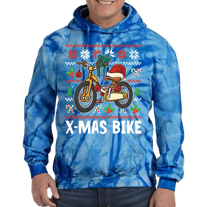 Xmas Bike For Xmas Cute Gift Tie Dye Hoodie