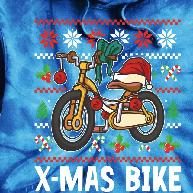 Xmas Bike For Xmas Cute Gift Tie Dye Hoodie