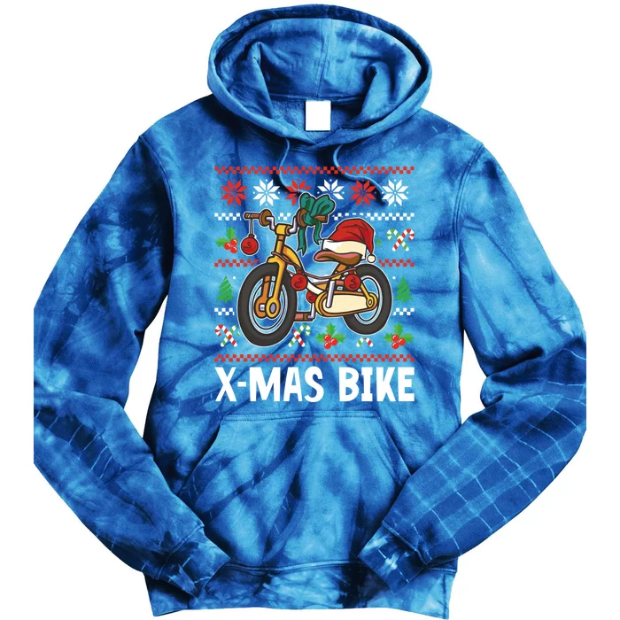 Xmas Bike For Xmas Cute Gift Tie Dye Hoodie