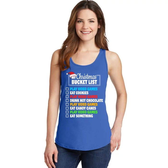 Xmas Bucket List Video Games Funny Gamer Christmas Gift Ladies Essential Tank