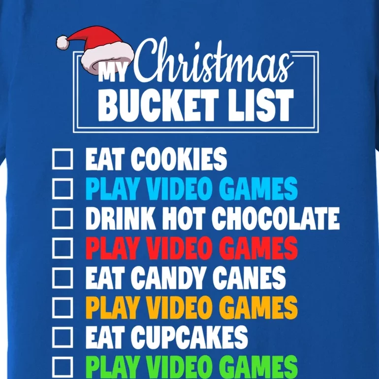 Xmas Bucket List Cool Gamer Video Games Christmas Gift Premium T-Shirt