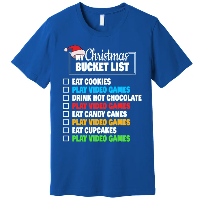 Xmas Bucket List Cool Gamer Video Games Christmas Gift Premium T-Shirt