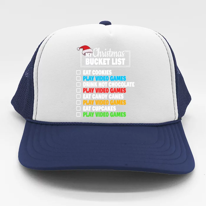 Xmas Bucket List Cool Gamer Video Games Christmas Gift Trucker Hat