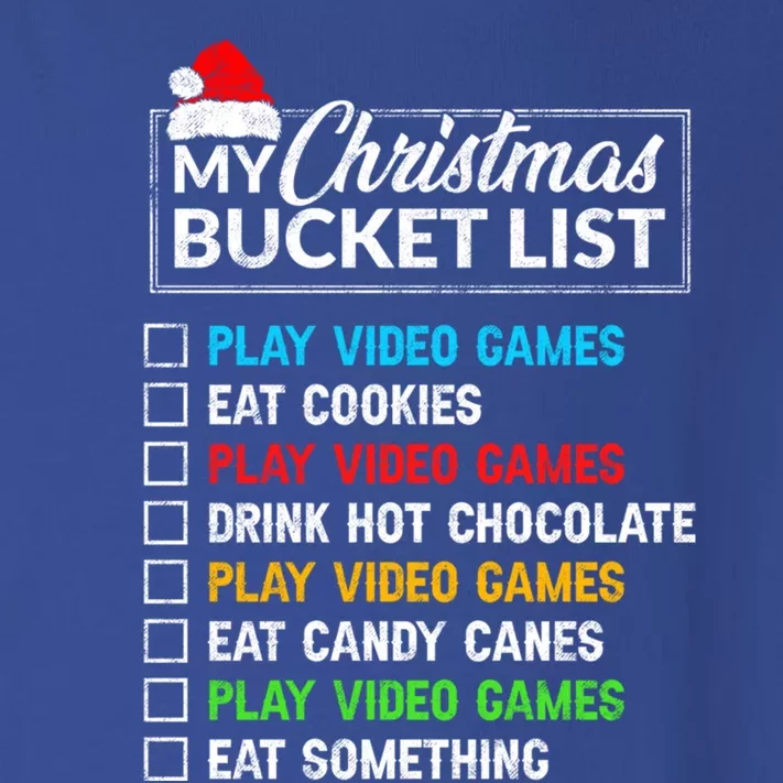 Xmas Bucket List Santa Hat Funny Video Gamer Christmas Funny Gift Toddler Long Sleeve Shirt