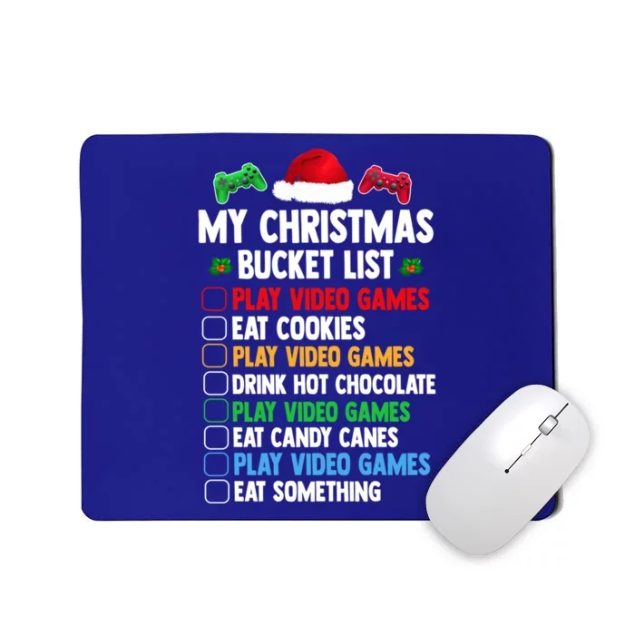 Xmas Bucket List Santa Hat Funny Video Gamer Christmas Funny Gift Mousepad