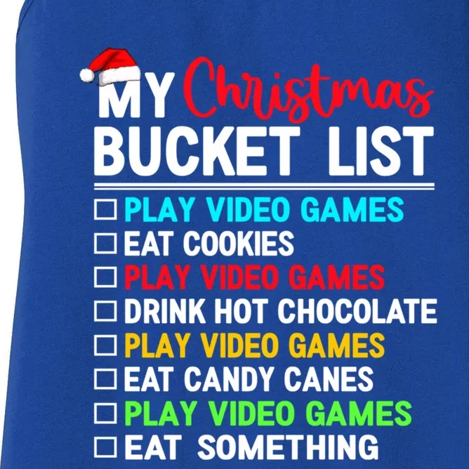 Xmas Bucket List Video Game Gamer Christmas Gift Women's Racerback Tank