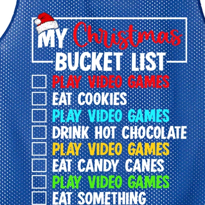 Xmas Bucket List Video Game Gamer Christmas Gift Mesh Reversible Basketball Jersey Tank