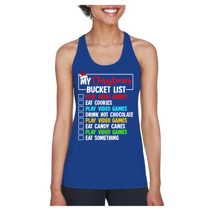 Xmas Bucket List Video Game Gamer Christmas Gift Women's Racerback Tank