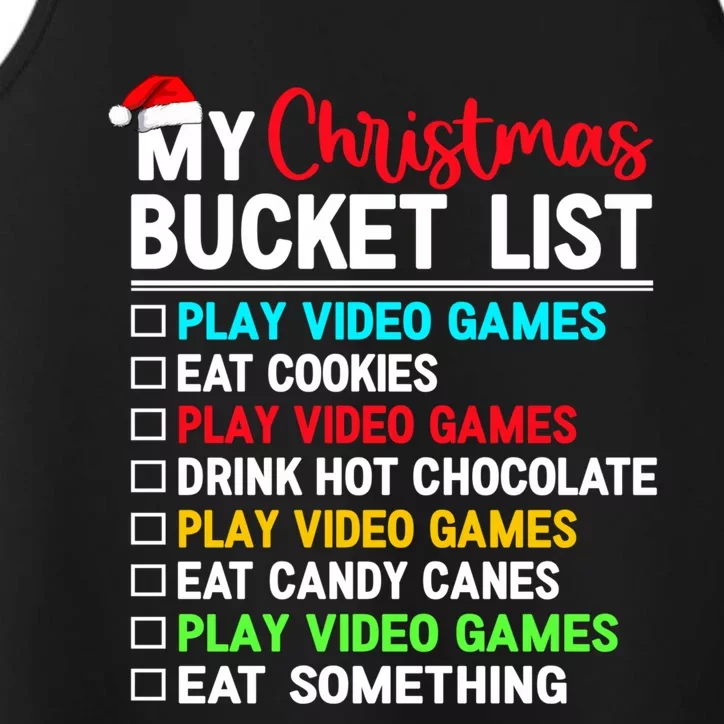 Xmas Bucket List Video Game Gamer Christmas Gift Performance Tank