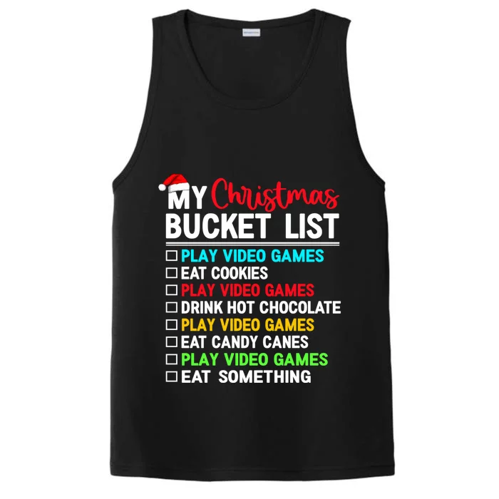 Xmas Bucket List Video Game Gamer Christmas Gift Performance Tank