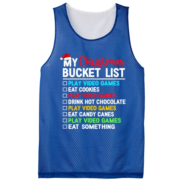 Xmas Bucket List Video Game Gamer Christmas Gift Mesh Reversible Basketball Jersey Tank