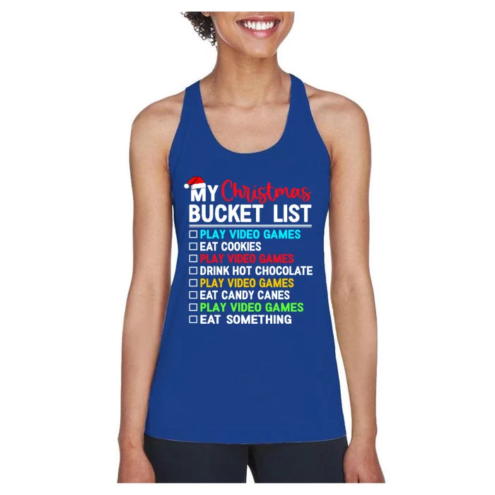 Xmas Bucket List Video Game Gamer Christmas Gift Women's Racerback Tank