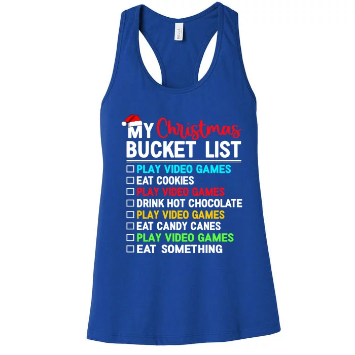 Xmas Bucket List Video Game Gamer Christmas Gift Women's Racerback Tank