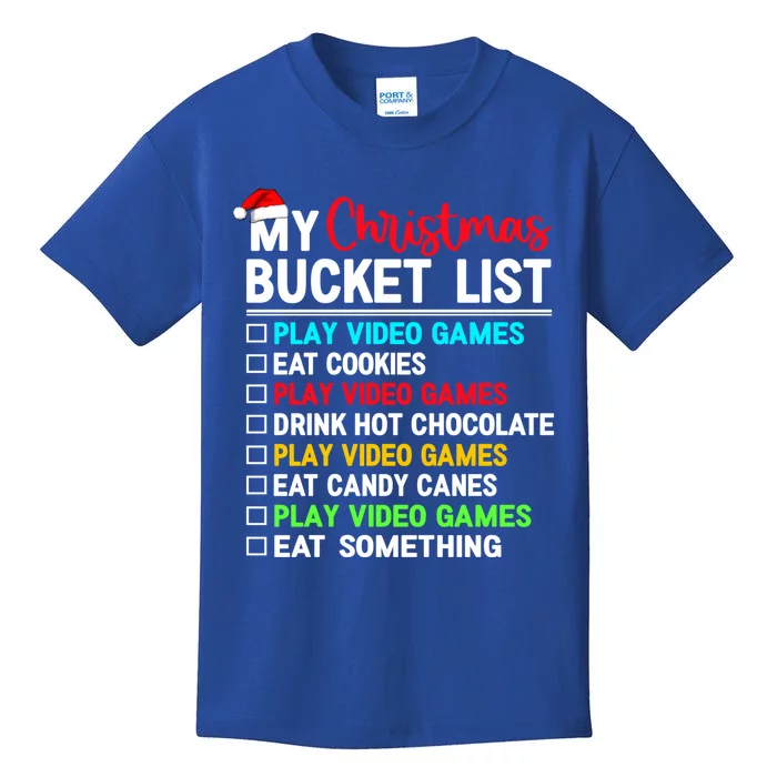 Xmas Bucket List Video Game Gamer Christmas Gift Kids T-Shirt