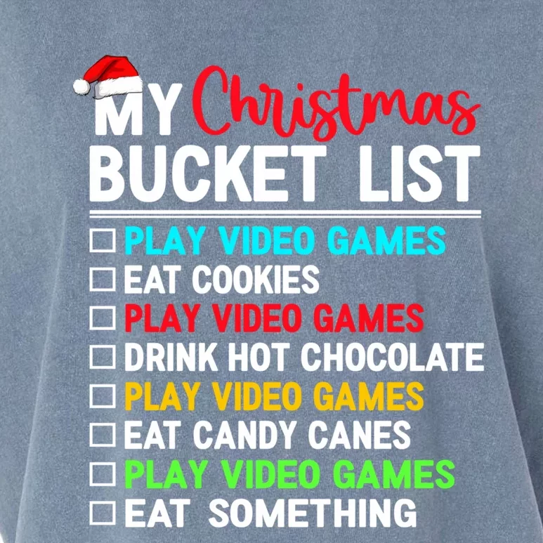 Xmas Bucket List Video Game Gamer Christmas Gift Garment-Dyed Women's Muscle Tee