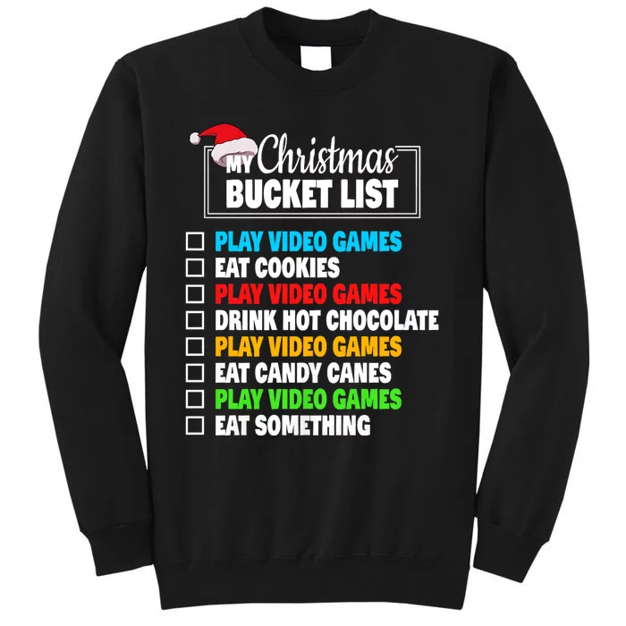 Xmas Bucket List Video Games Funny Gamer Boy Christmas Sweatshirt