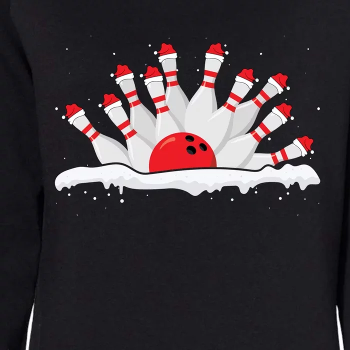 Xmas Bowling Lover Christmas Bowling Pins Santa Hat Bowl Cute Gift Womens California Wash Sweatshirt