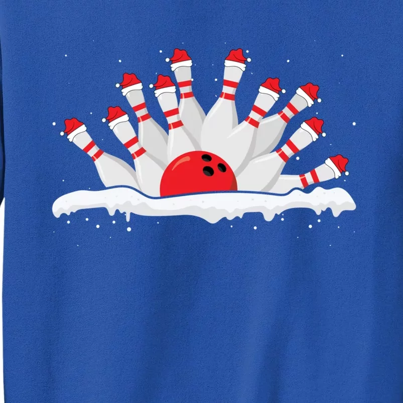 Xmas Bowling Lover Christmas Bowling Pins Santa Hat Bowl Cute Gift Sweatshirt