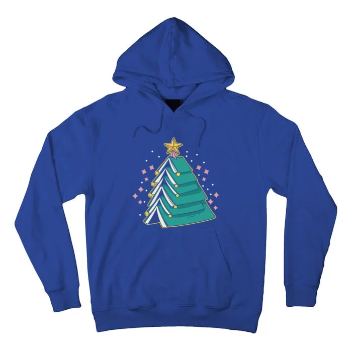 Xmas Book Nerd Library Lover Bookworm Book Christmas Tree Funny Gift Tall Hoodie