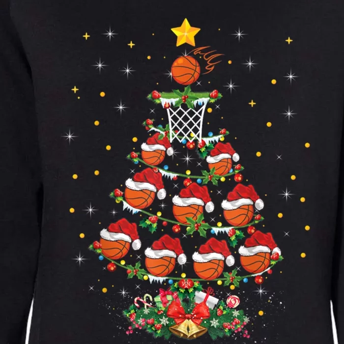 Xmas Basketball Sports Lover Basketball Christmas Tree Gift Womens California Wash Sweatshirt