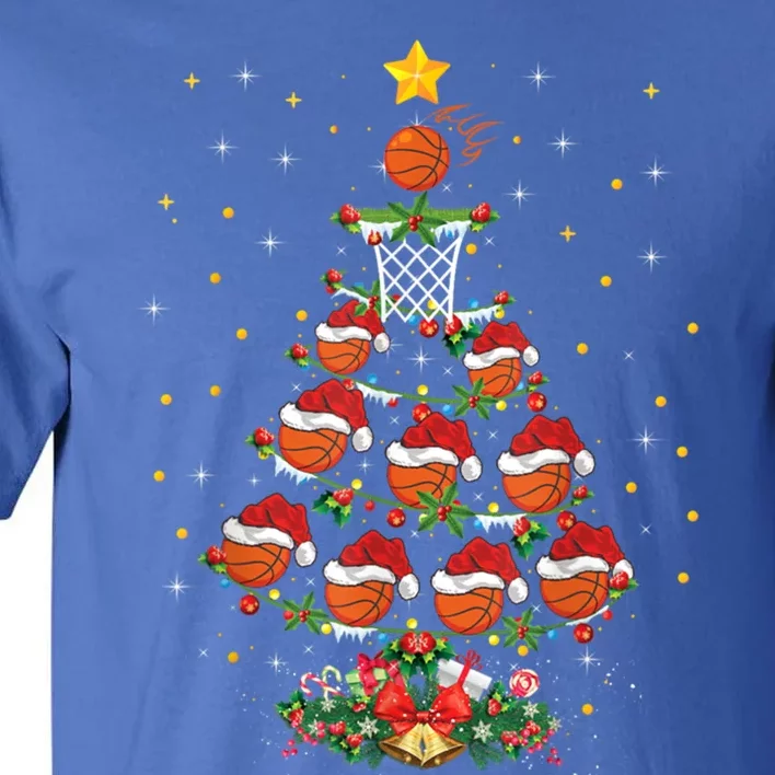 Xmas Basketball Sports Lover Basketball Christmas Tree Gift Tall T-Shirt