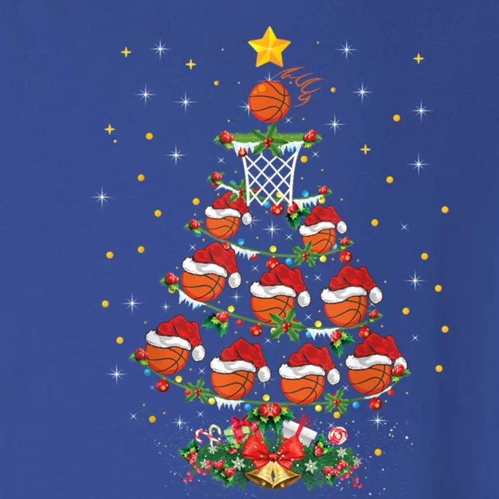 Xmas Basketball Sports Lover Basketball Christmas Tree Gift Toddler Long Sleeve Shirt