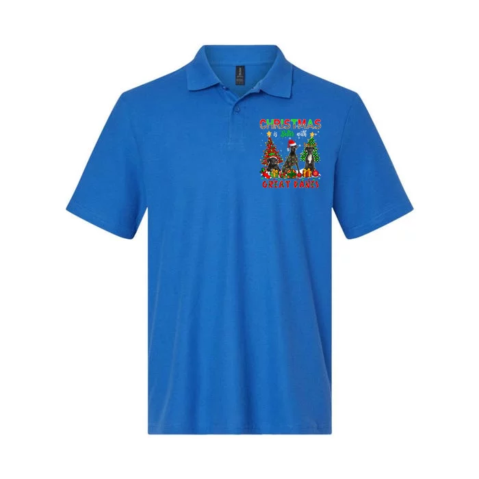 Xmas Better With Great Danes Santa Reindeer Elf Great Danes Gift Softstyle Adult Sport Polo