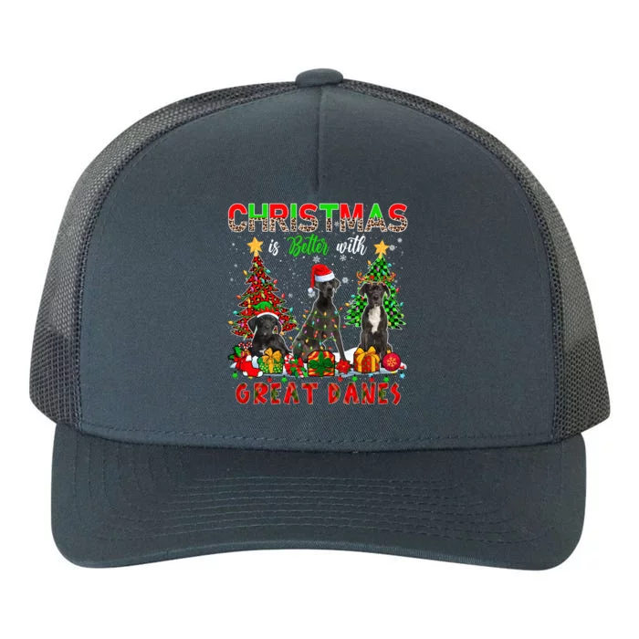 Xmas Better With Great Danes Santa Reindeer Elf Great Danes Gift Yupoong Adult 5-Panel Trucker Hat