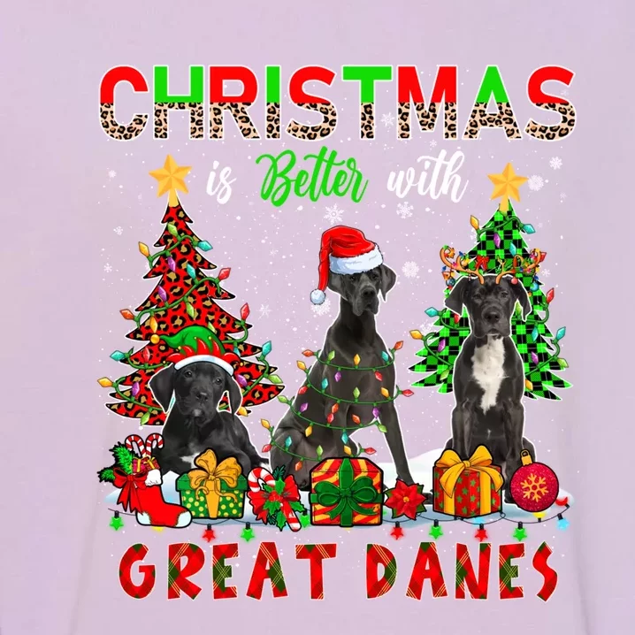 Xmas Better With Great Danes Santa Reindeer Elf Great Danes Gift Garment-Dyed Sweatshirt