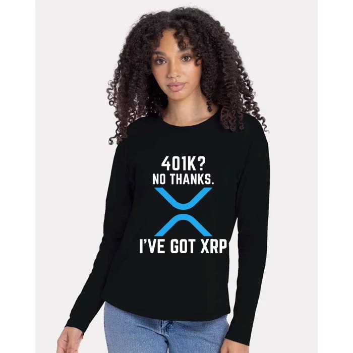 XRP Cryptocurrency 401K Womens Cotton Relaxed Long Sleeve T-Shirt