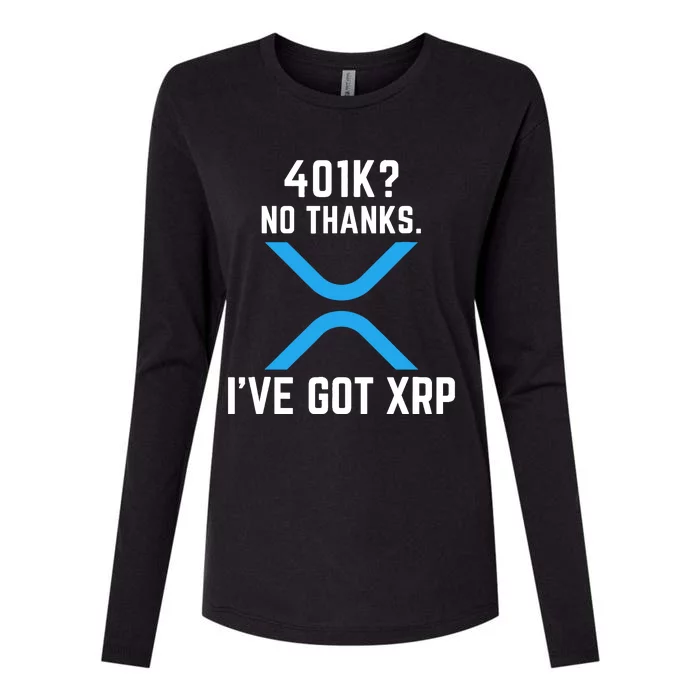 XRP Cryptocurrency 401K Womens Cotton Relaxed Long Sleeve T-Shirt