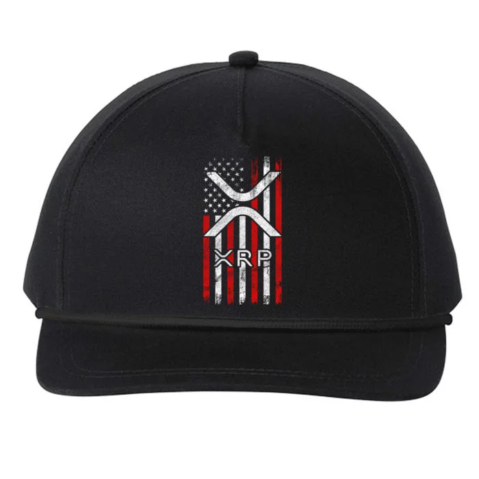 Xrp Cryptocurrency American Flag Snapback Five-Panel Rope Hat