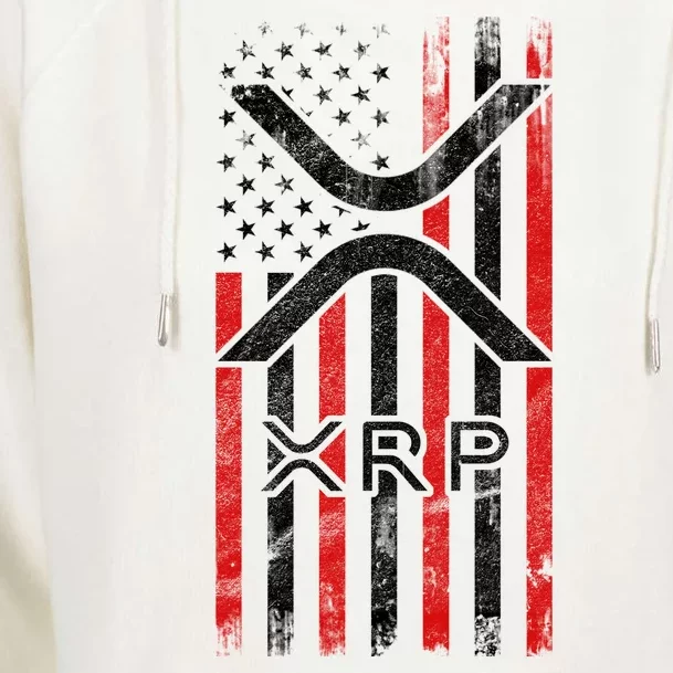 Xrp Cryptocurrency American Flag Womens Funnel Neck Pullover Hood