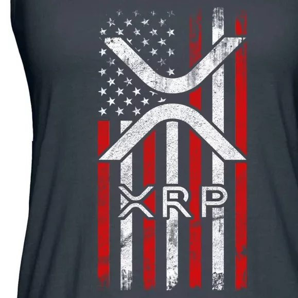 Xrp Cryptocurrency American Flag Ladies Essential Flowy Tank