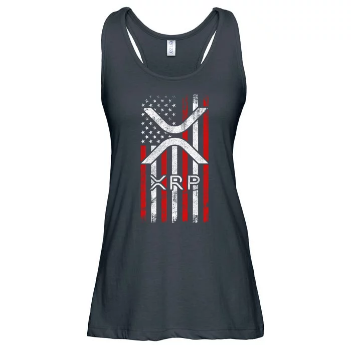 Xrp Cryptocurrency American Flag Ladies Essential Flowy Tank